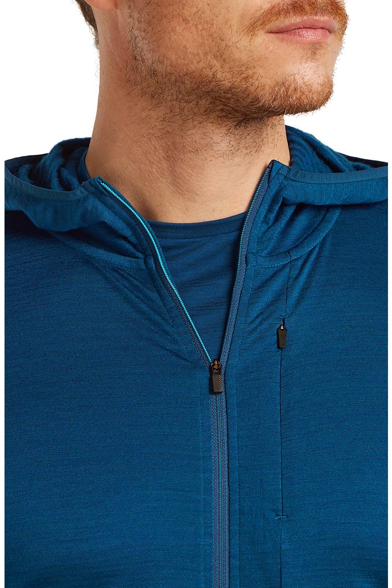 Lyocell & Merino 200 Realfleece Descender Hooded Jacket, Alternate, color, ATLANTIS/ ARCTIC