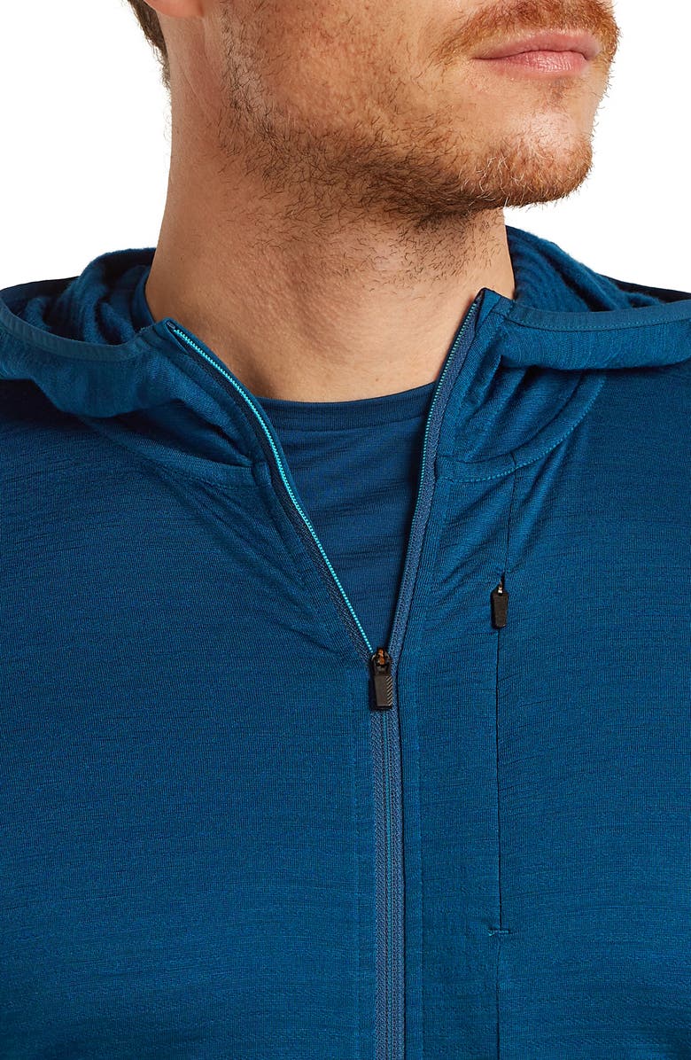 Icebreaker Lyocell & Merino 200 Realfleece Descender Hooded Jacket, Alternate, color, Atlantis/ Arctic