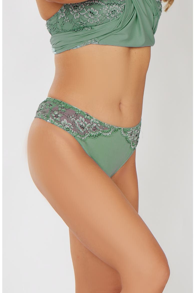 Lace Overlay Modal Cami and Brief Set, Alternate, color, Mint
