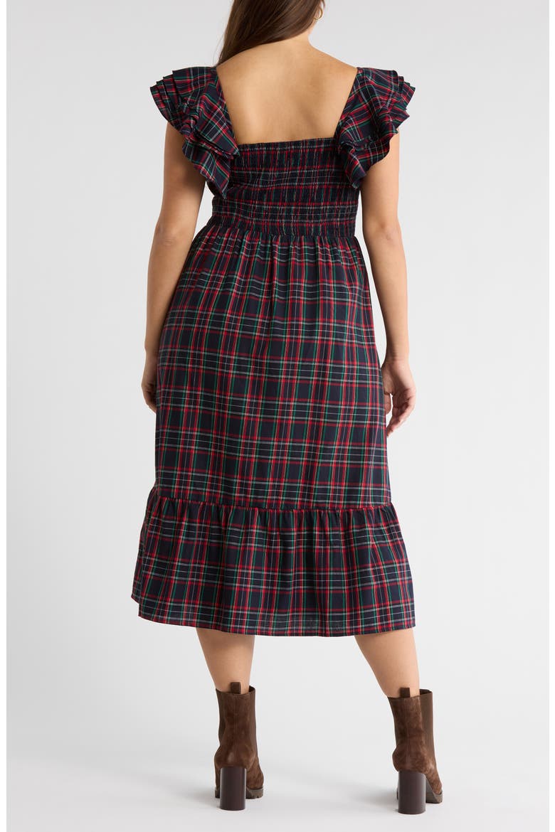 Chapman Plaid Smocked Dress, Alternate, color, NAVY-MULTI