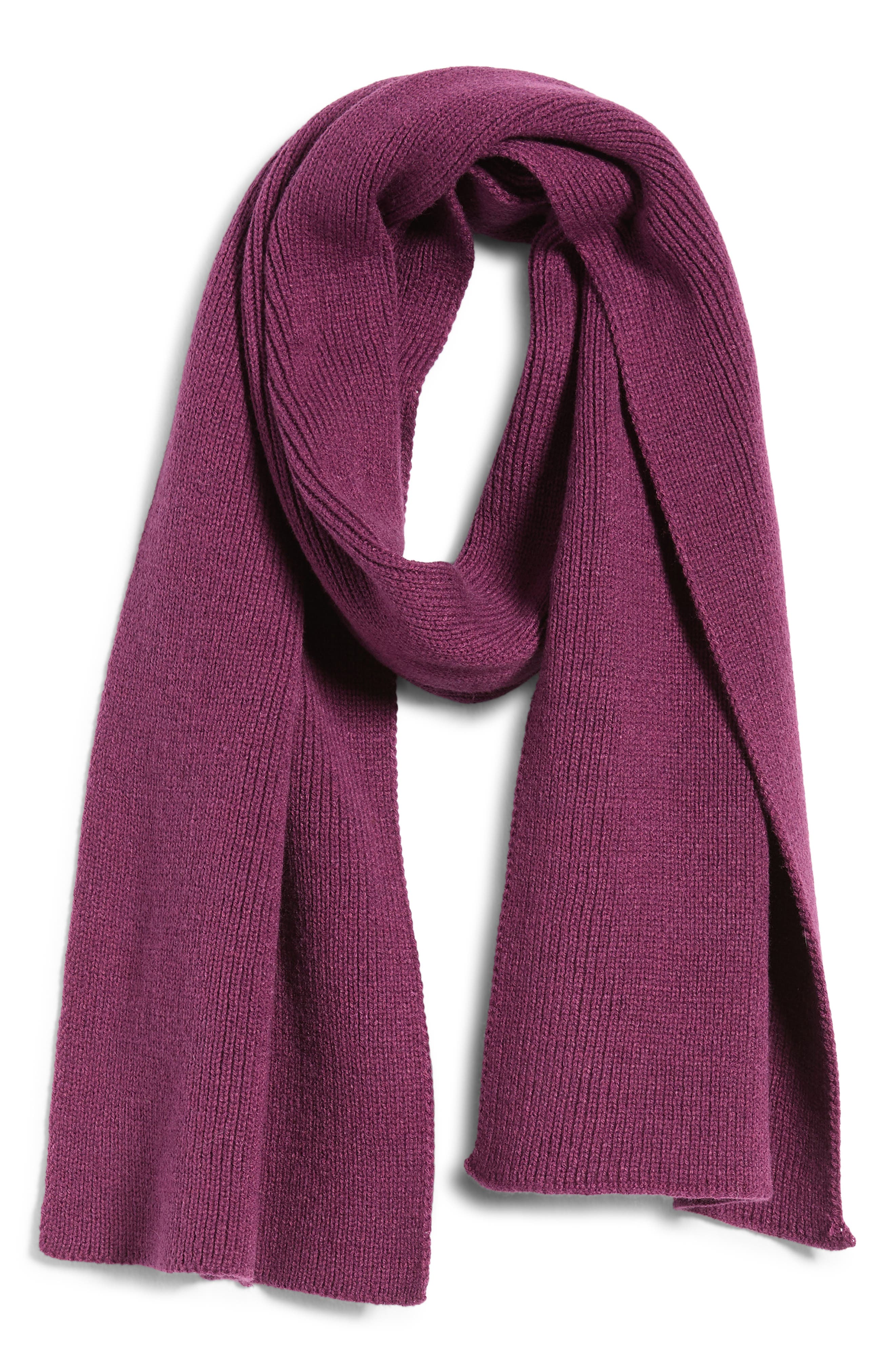 Open Edit Core Wide Knit Scarf In Plum