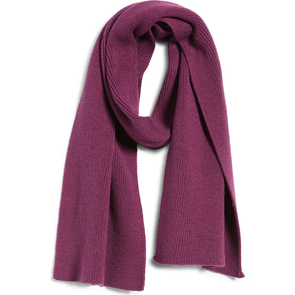 Open Edit Core Wide Knit Scarf In Plum
