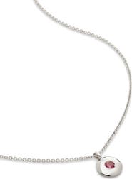 Monica Vinader October Birthstone Pink Tourmaline Pendant Necklace