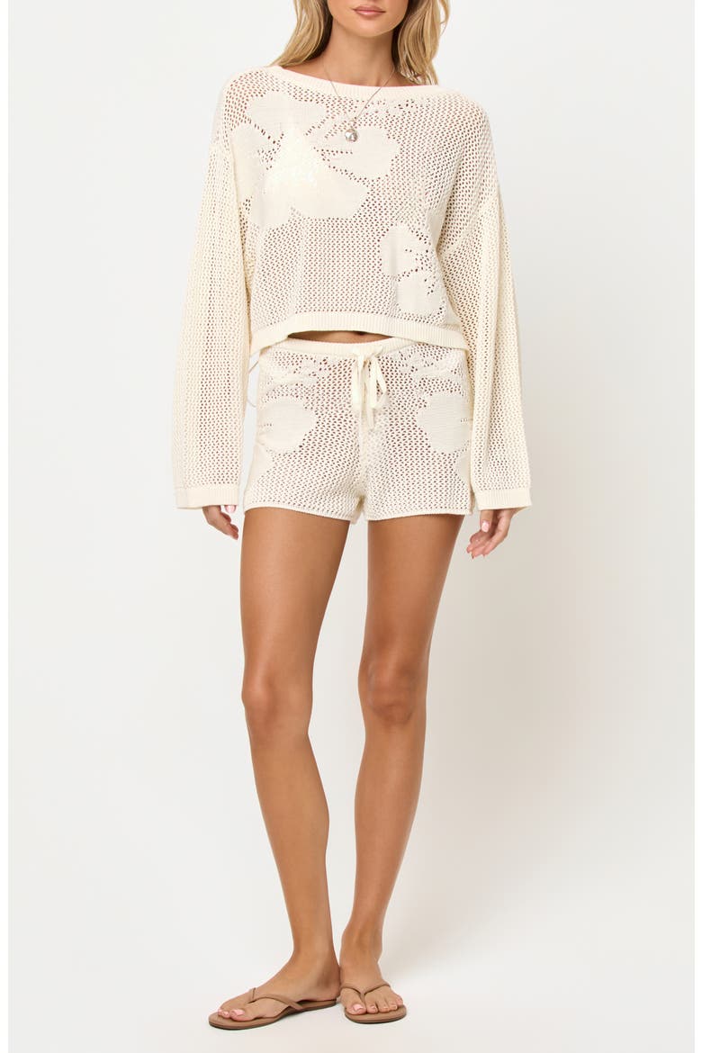 Island Time Open Stitch Cover-Up Sweater, Alternate, color, CREAM