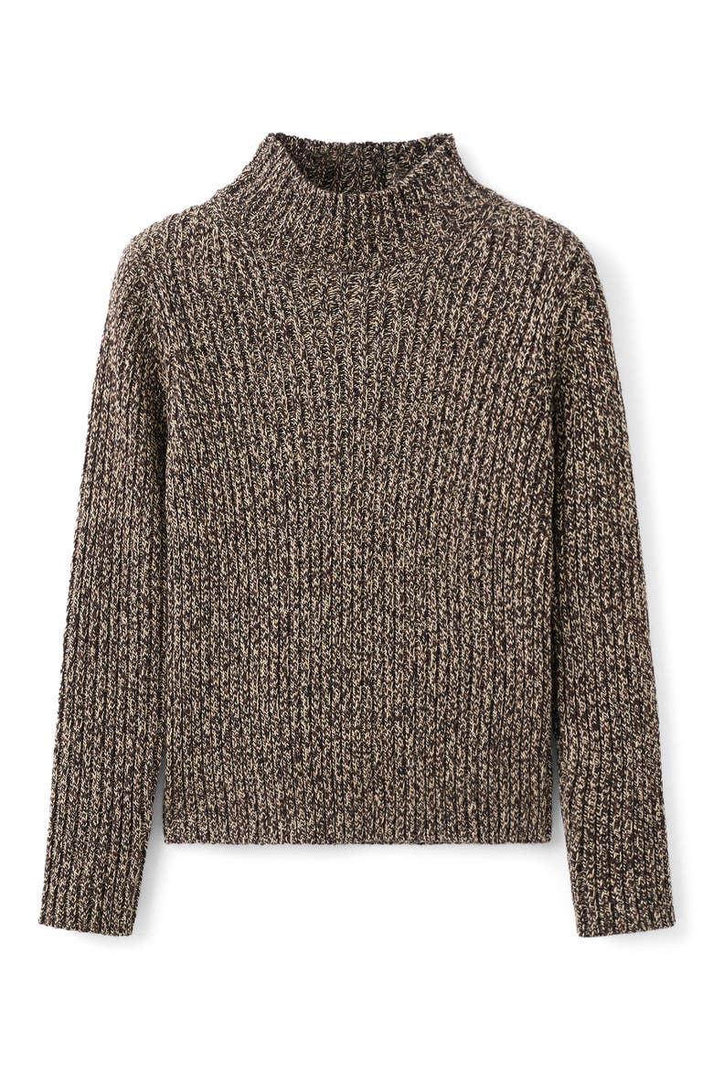 Speckled Perkins Cotton Blend Sweater, Alternate, color, CHOCOLATE