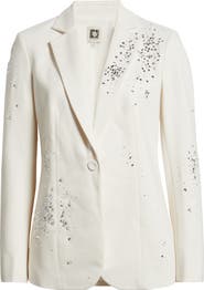 Anne Klein Embellished One-Button Blazer