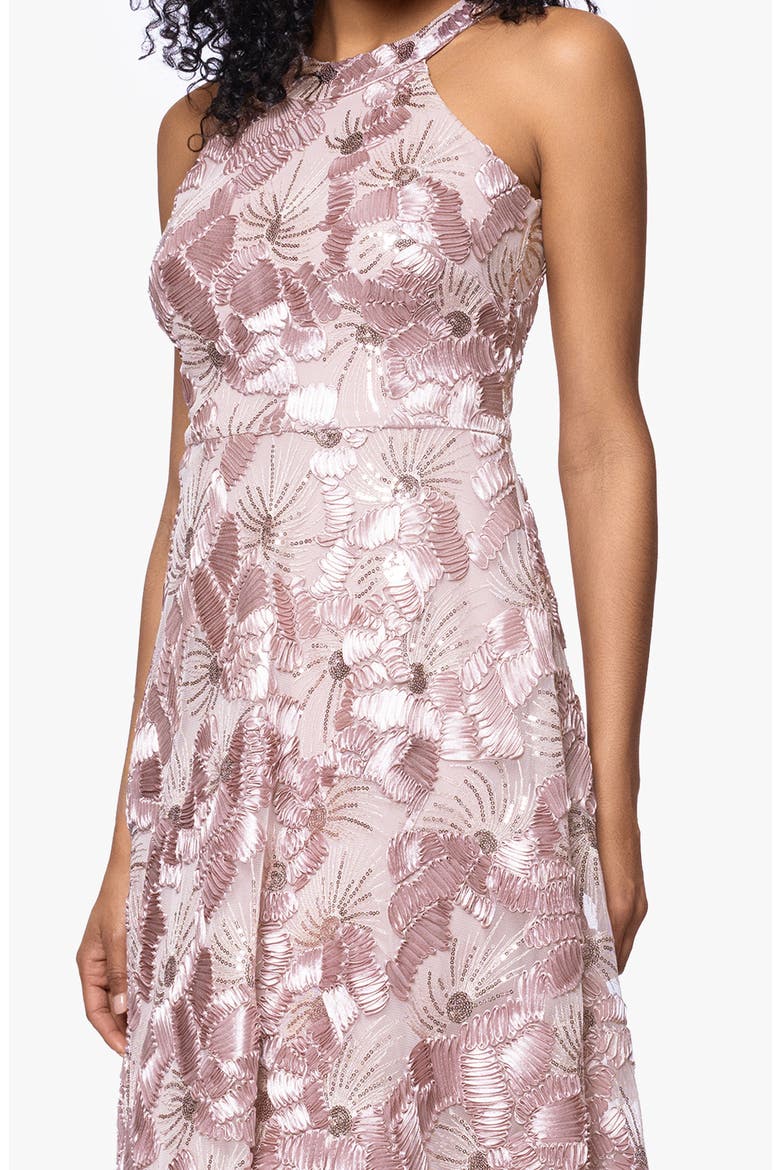 Soutache Sequin Sleeveless Cocktail Dress, Alternate, color, BLUSH