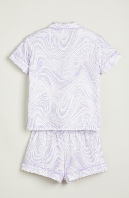Nordstrom Kids' Print Two-piece Short Pajamas In Purple