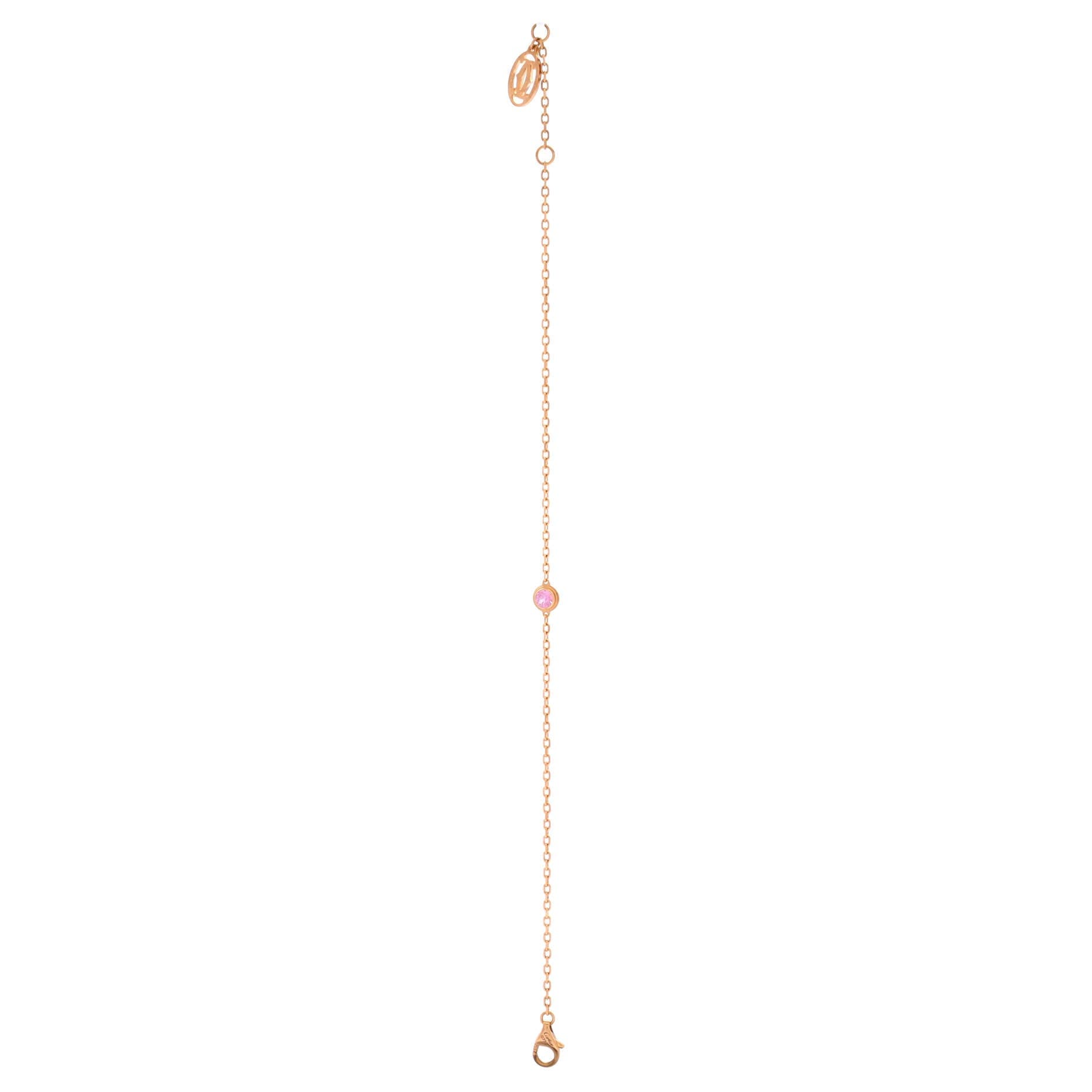 D'Amour Bracelet 18K Rose Gold with Pink Sapphire, Alternate, color, Metallic Gold