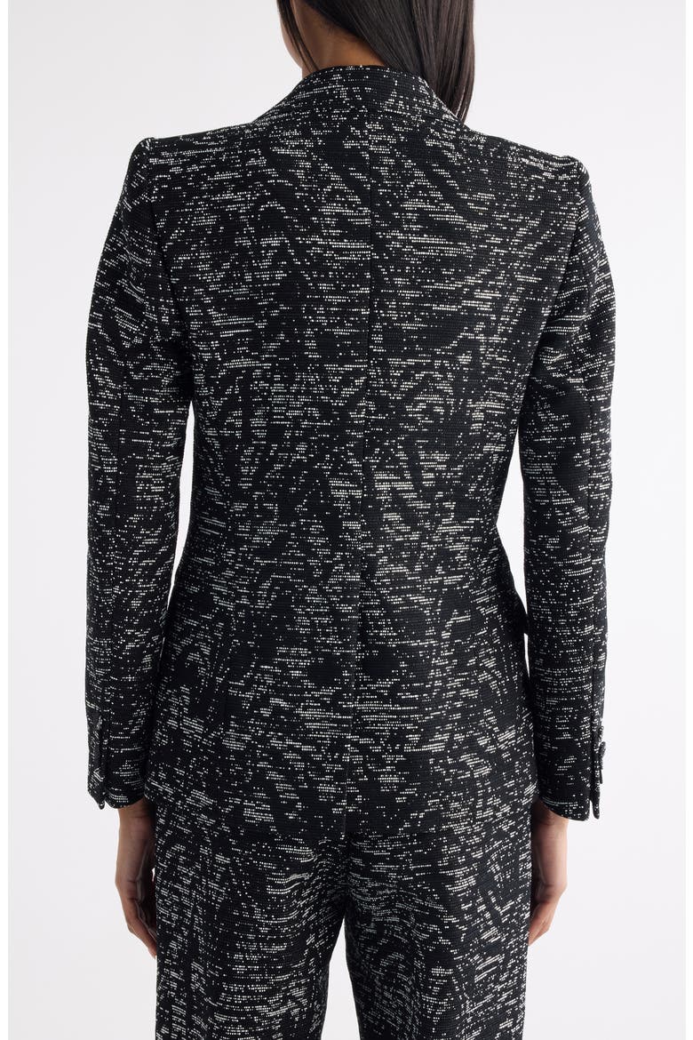 Beaura Abstract Swirl Jacquard Double Breasted Blazer, Alternate, color, BLACK