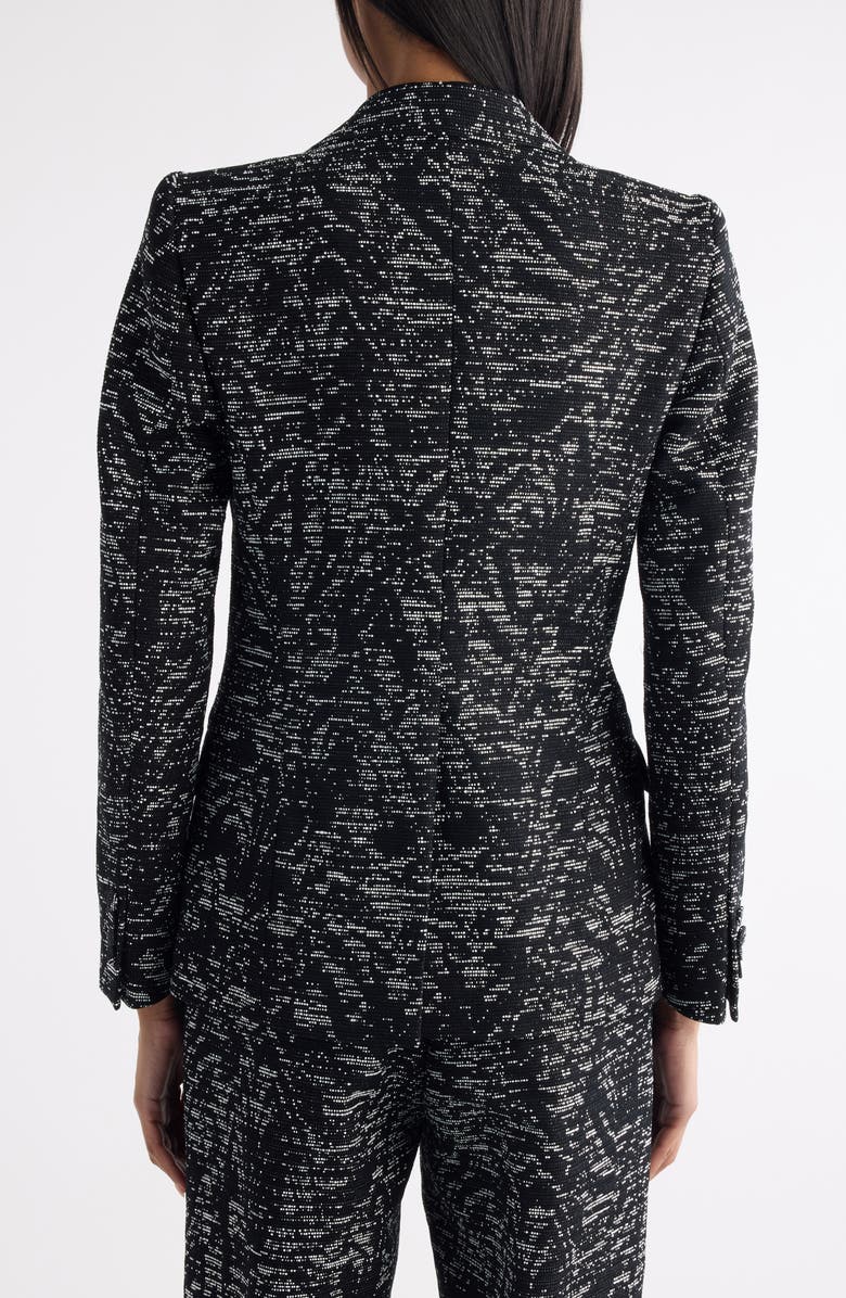 Dries Van Noten Beaura Abstract Swirl Jacquard Double Breasted Blazer, Alternate, color, Black