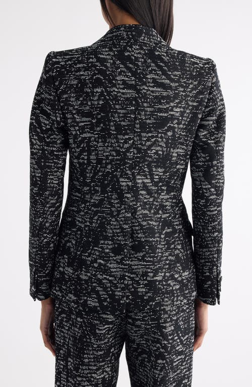 Dries Van Noten Beaura Abstract Swirl Jacquard Double Breasted Blazer In Black