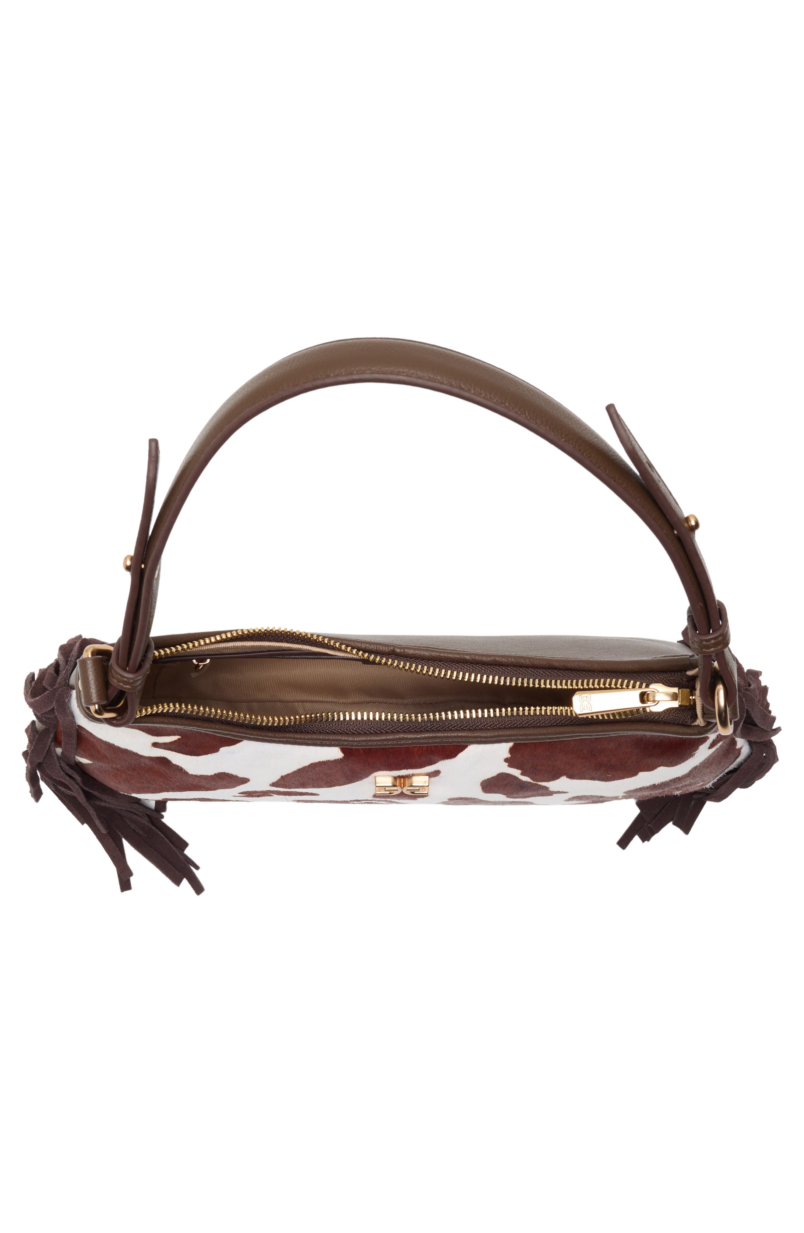 Nylie Genuine Calf Hair Fringe Shoulder Bag