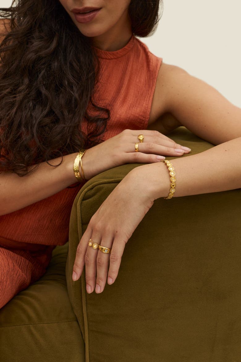 Moon Bangle, Alternate, color, Gold