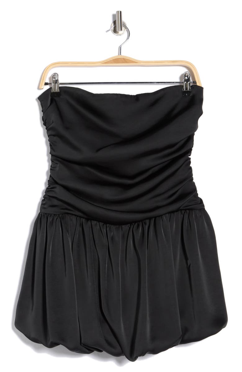 Abound Strapless Satin Bubble Dress, Alternate, color, Black