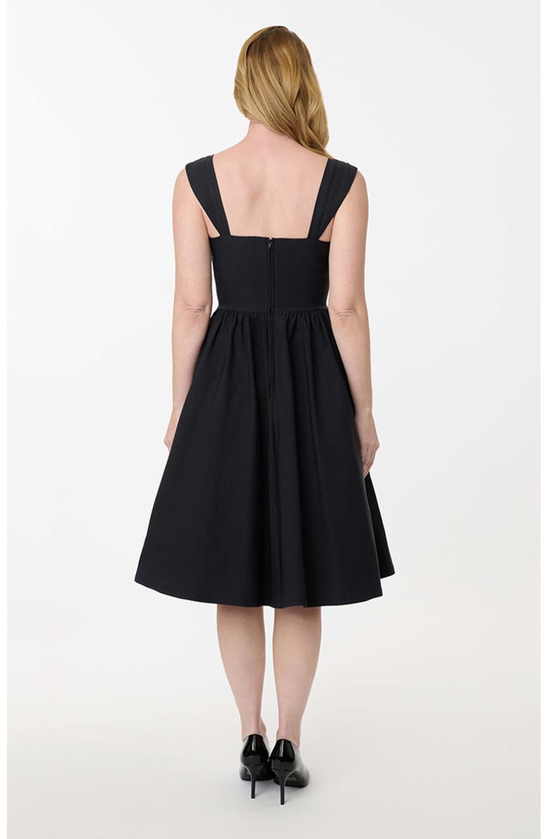 Unique Vintage 1950s Sweetheart Sleeveless Swing Dress, Alternate, color, Black