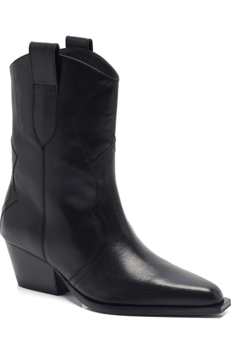 Free People Cat Nap Western Boot, Main, color, Black Leather