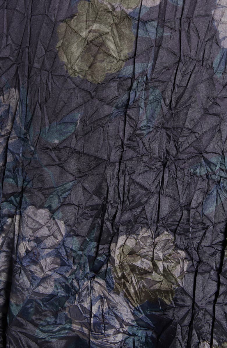 Acne Studios Floral Print Crinkled Satin Button-Up Shirt, Alternate, color,