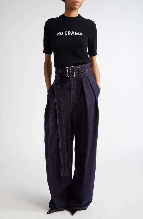 Sportmax Wool-cashmere No Drama Short-sleeve Sweater In Black