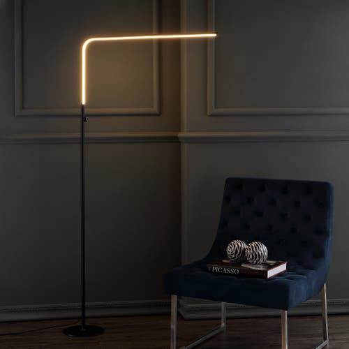 Jonathan Y Natalie 63" Led Integrated Floor Lamp In Black
