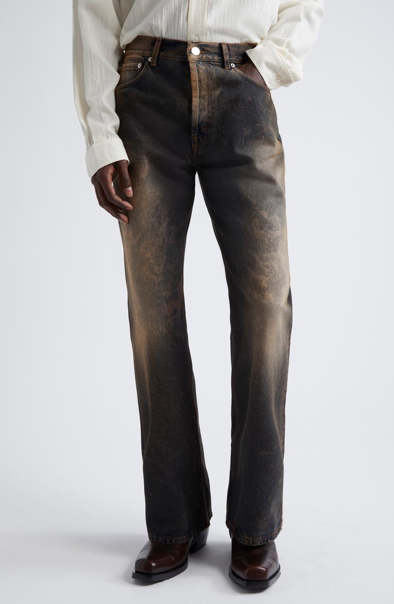 Séfr Rider Cut Bleached Bootcut Jeans, Main, color, 