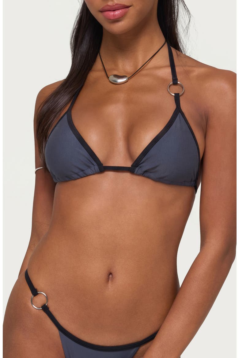 Kenni Contrast Binding Bikini Top, Main, color, GRAY