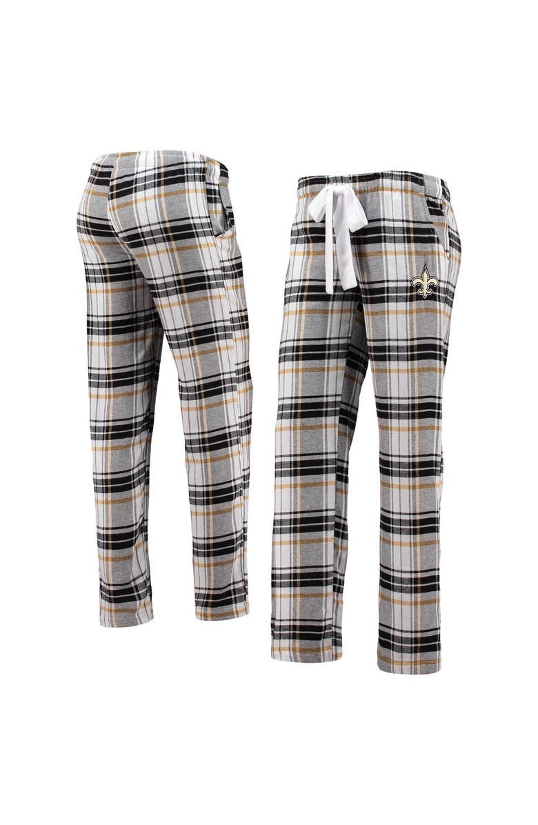 CONCEPTS SPORT Women's Concepts Sport Black/Gold New Orleans Saints Accolade Flannel Pants, Main, color, Black