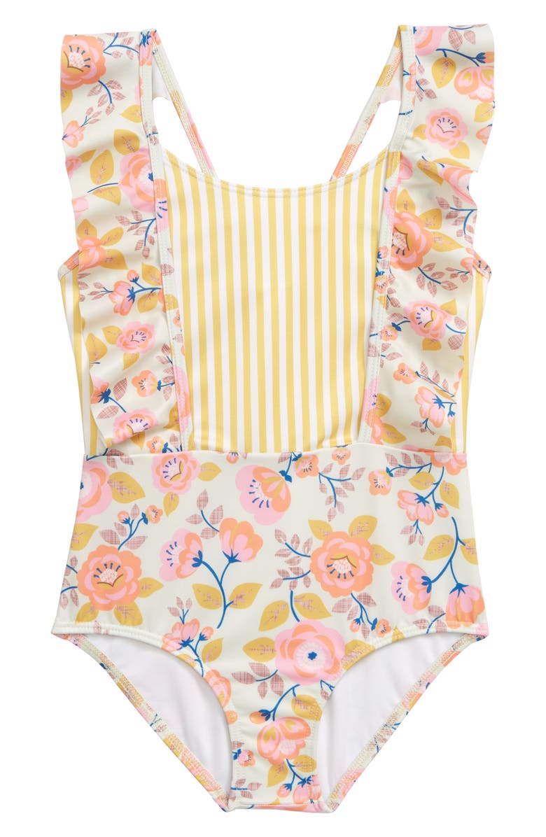 Heart and Harmony Wallflower Ruffle One-Piece Swimsuit, Main, color, 