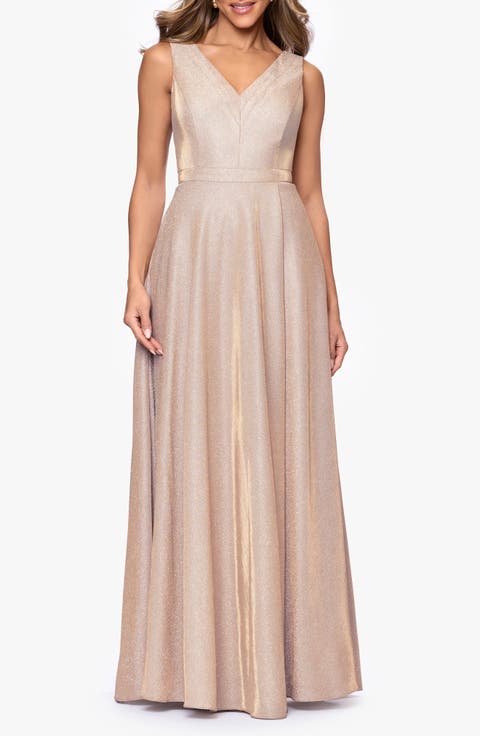 Galaxy Sleeveless Glitter Gown