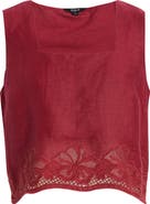 Rails Akira Embroidered Sleeveless Linen Top