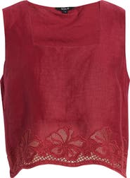 Rails Akira Embroidered Sleeveless Linen Top