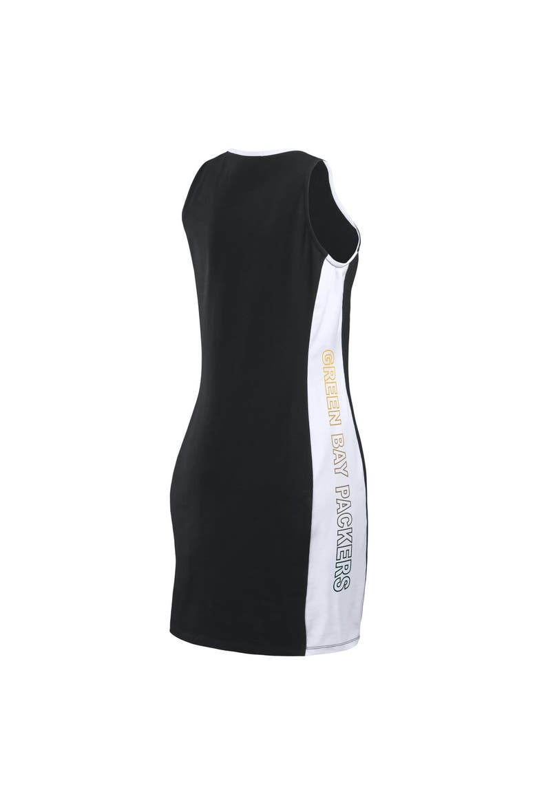Women's WEAR by Erin Andrews Black Green Bay Packers Bodyframing Tank Dress, Alternate, color, Black