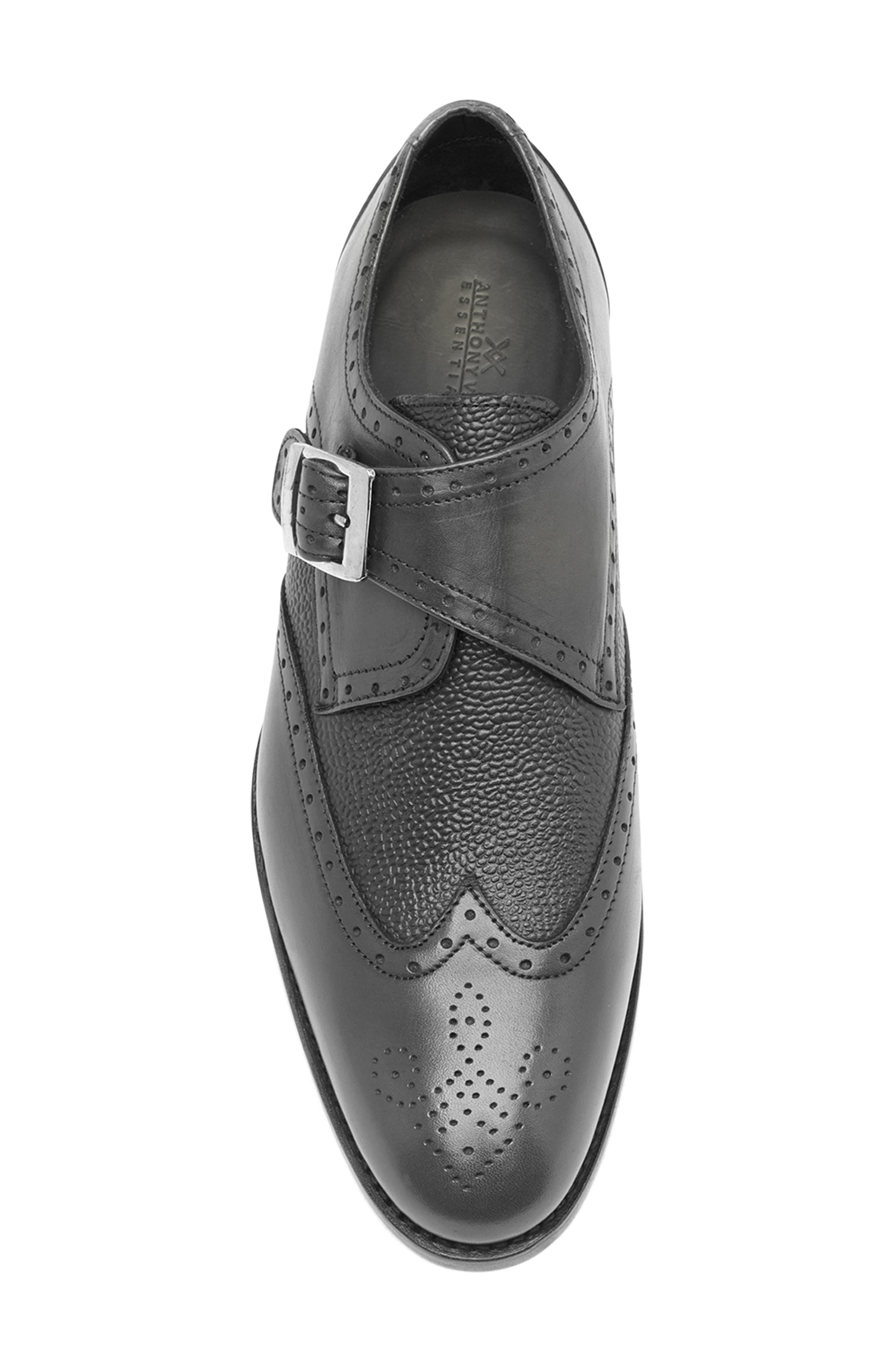 Anthony Veer Roosevelt II Single Monk Shoe, Alternate, color, Black