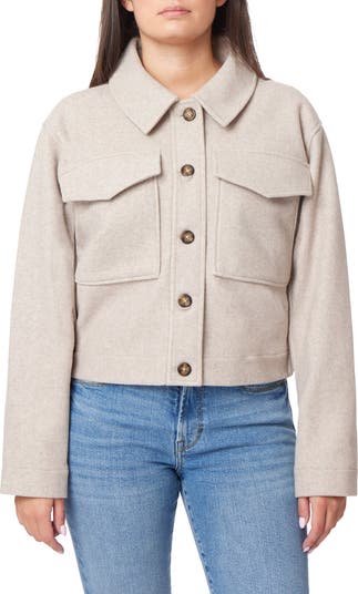 Kensie Boxy Crop Shirt Jacket | Nordstromrack
