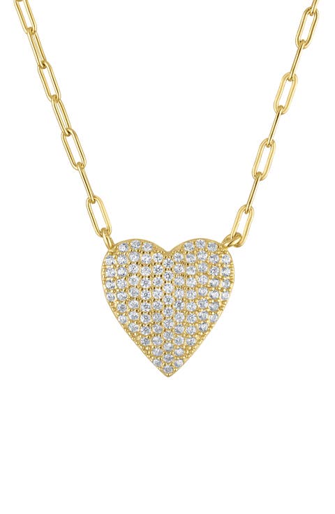 Cubic Zirconia Heart Pendant Necklace