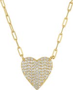 FZN Cubic Zirconia Heart Pendant Necklace