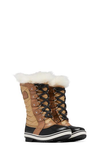 Sorel Kids' Tofino Ii Faux Fur Lined Waterproof Boot In Brown