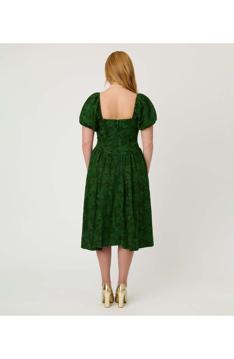 Smak Parlour Puff Sleeve Swing Dress, Alternate, color, Green Floral