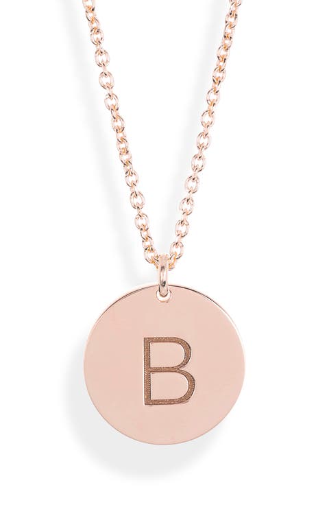 Initial Disc Pendant Necklace