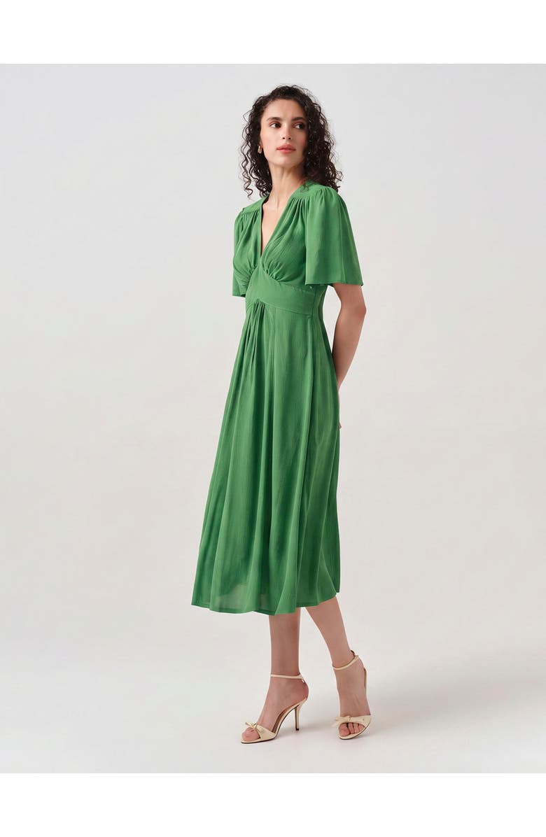 Ghost London Rosalie Angel Sleeve Crepe Midi Dress, Alternate, color, 