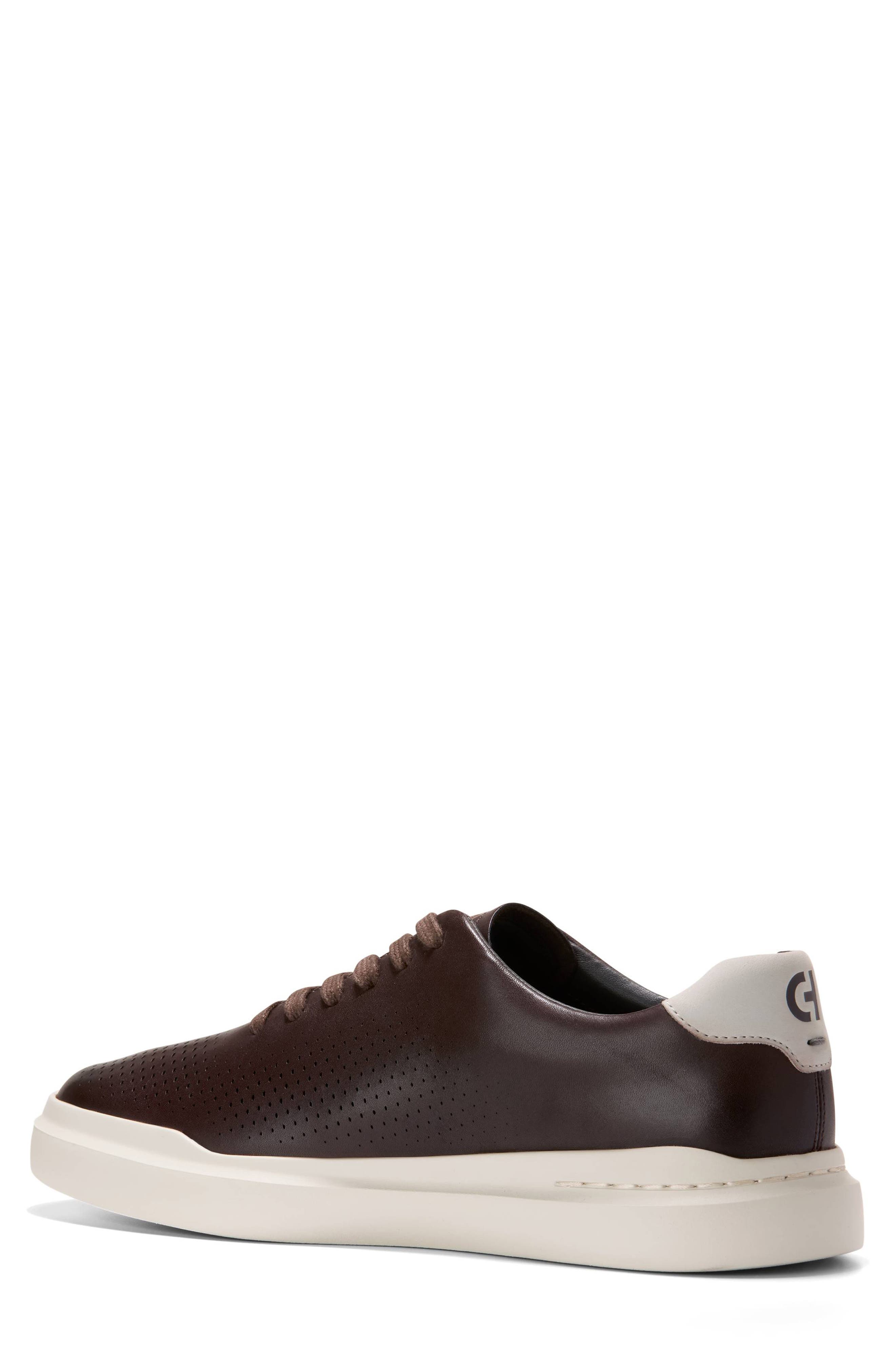 Cole Haan Laser Cut Leather Sneaker, Alternate, color, Madra/ Oyster Mushroom
