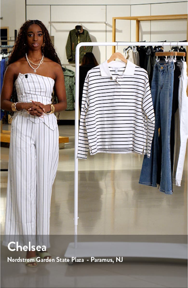 Stripe Long Sleeve Oversize Polo, sales video thumbnail