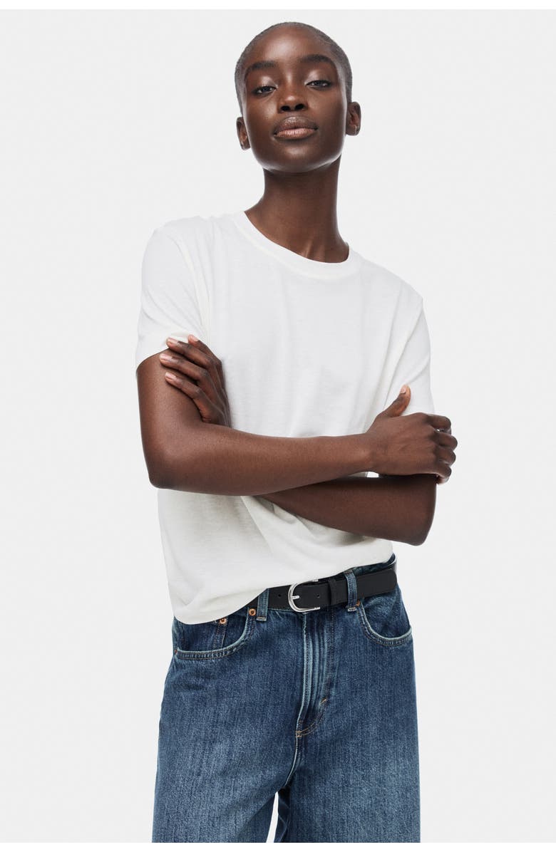 H&M Silk-blend T-shirt, Alternate, color, White