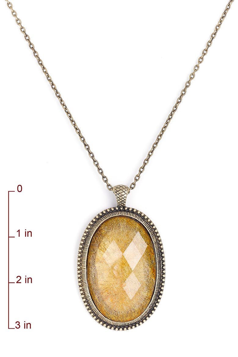 Faceted Stone Pendant, Alternate, color, BURNISHED GOLD