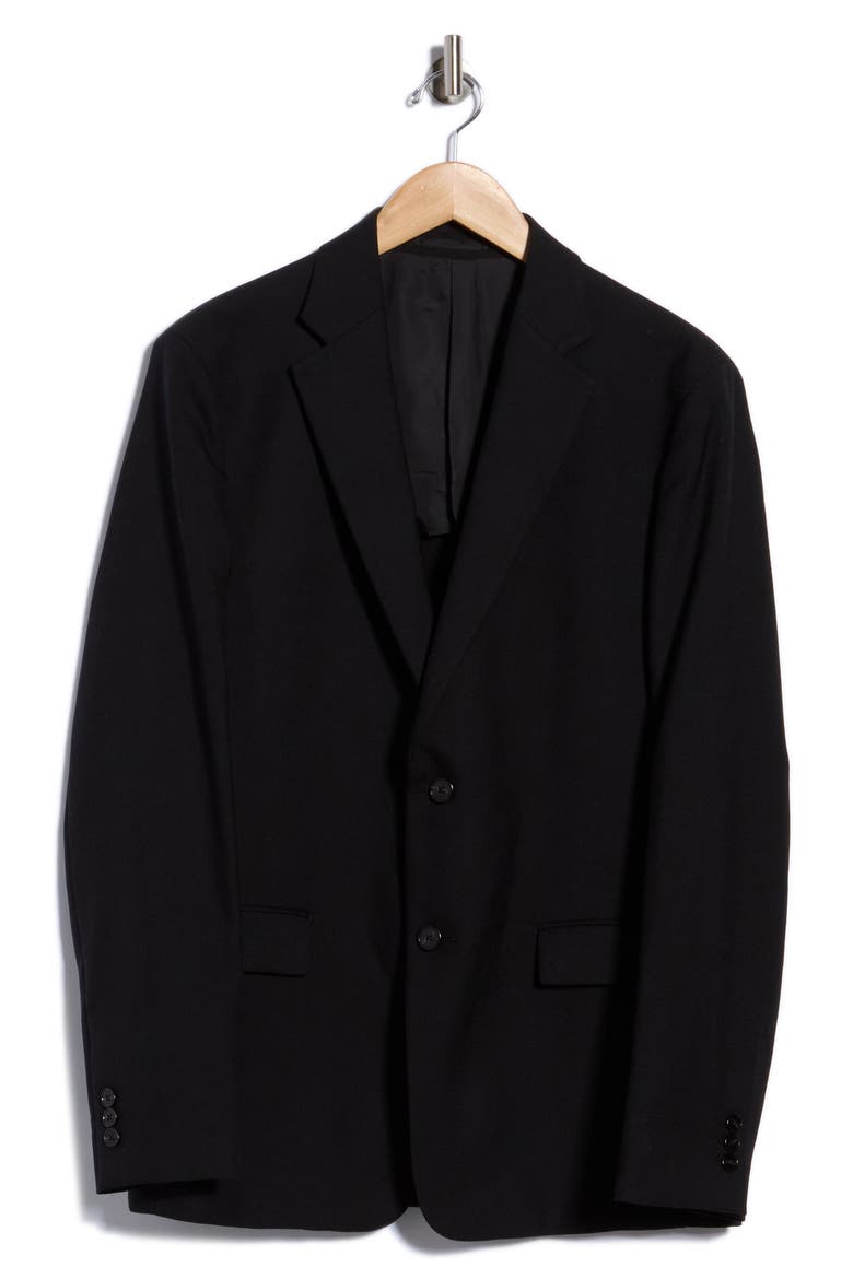 Clinton Virgin Wool Hopsack Blazer, Main, color, BLACK