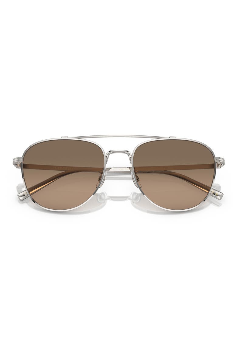 55mm Rivetti Polarized Pilot Sunglasses, Main, color, SILVER