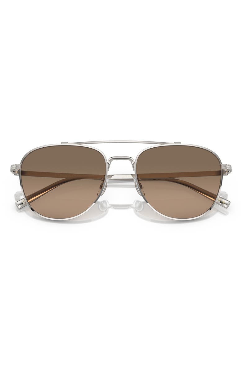 Oliver Peoples 55mm Rivetti Polarized Pilot Sunglasses, Main, color, Silver