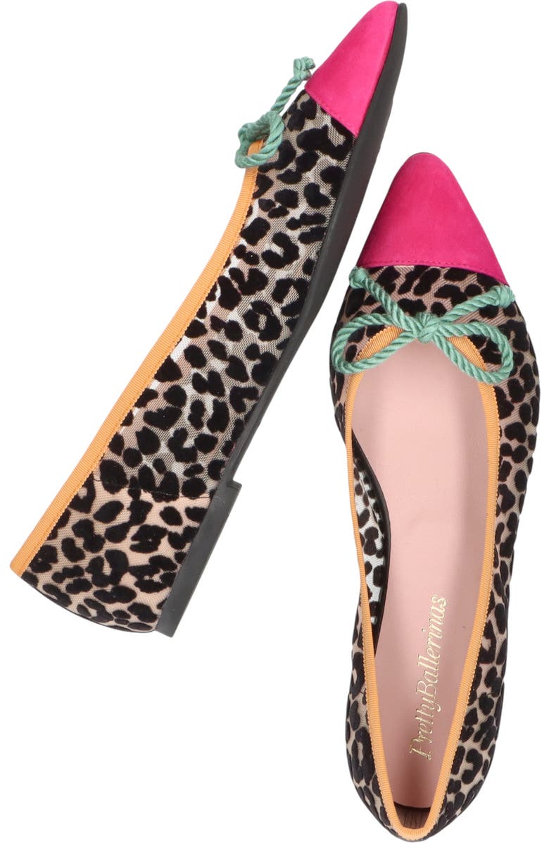 Pretty Ballerinas Pointed Toe Mesh Ballet Flat, Alternate, color, Black