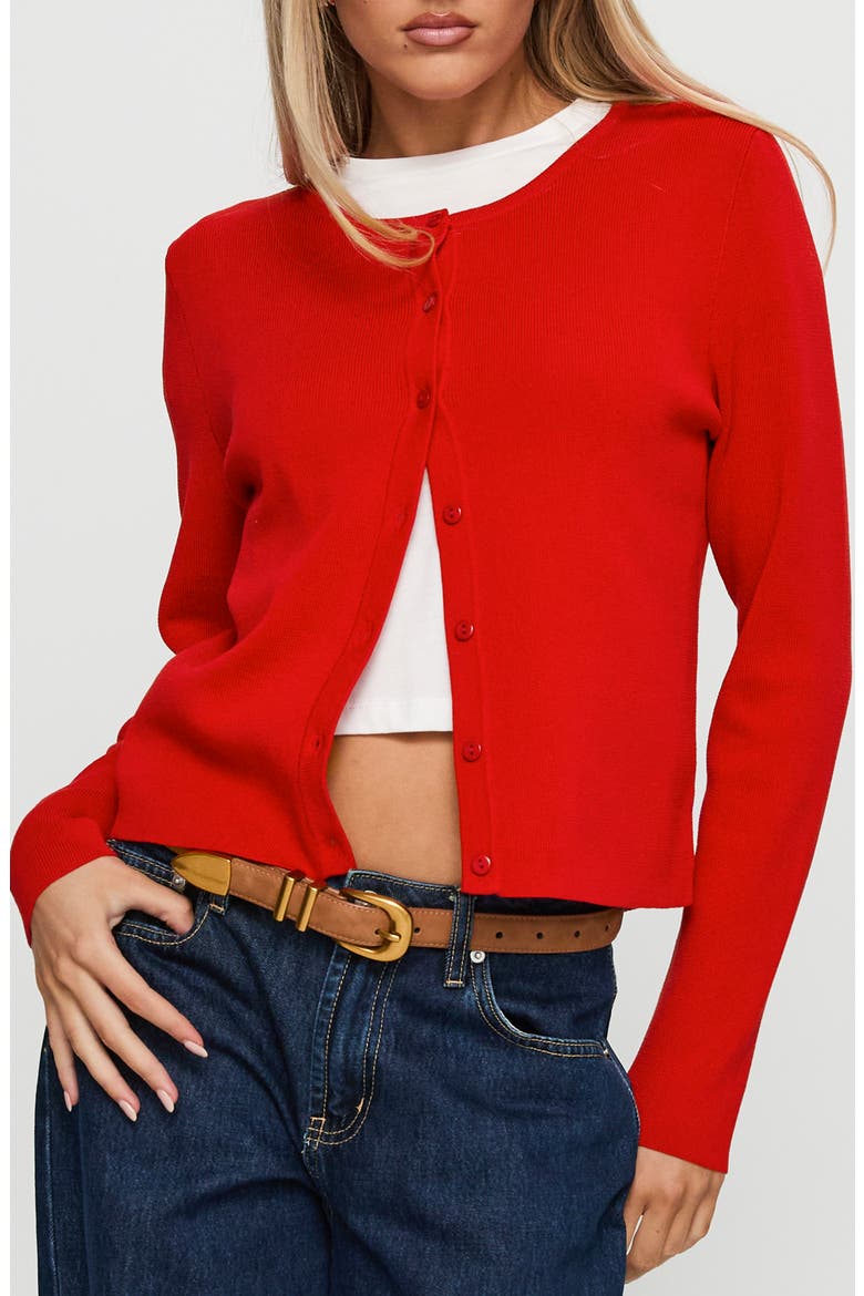 Old Burlington Relaxed Cardigan, Main, color, RED