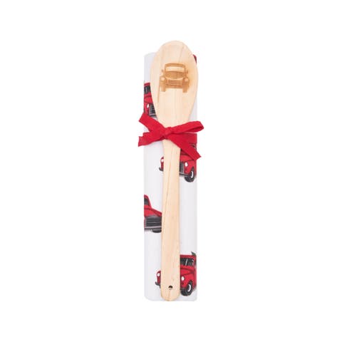 Red Christmas Truck Towel & Spoon Gift Bundle Set of 2